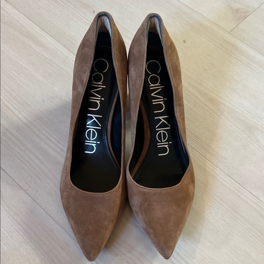 Calvin Klein Brown Suede Heels